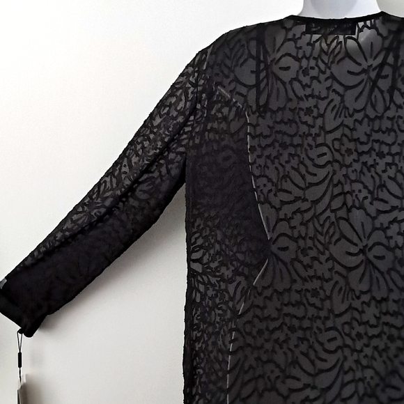 Karl Lagerfeld Paris Sheer Floral Lace Open Front Jacket Blouse XS NWT - Picture 14 of 16